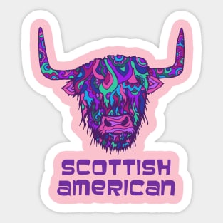 Scottish American Highland Cow Sticker